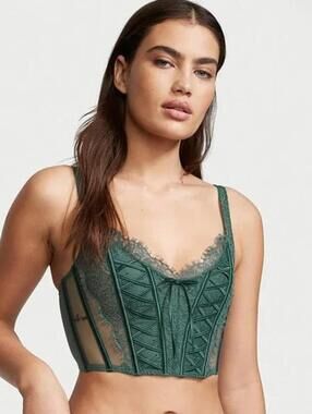 Victoria Secret Dream Angel unlined lace-up corset top - L